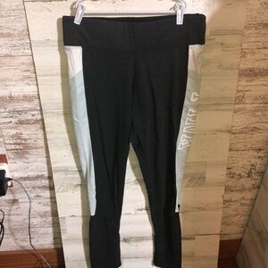 Pink Victoria’s Secret yoga pants leggings blue and gray size large active wear‌